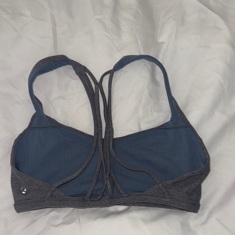 LULULEMON heather grey sports bra strappy back size 2